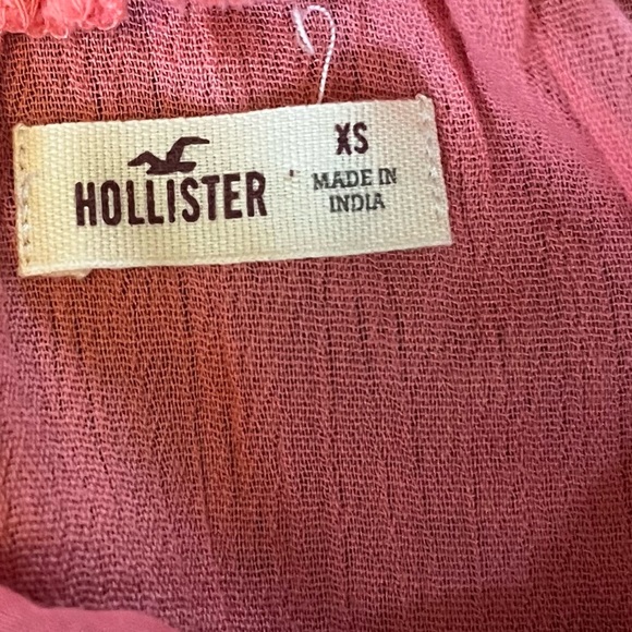Hollister Strapless Embroidered Romper Coral SZ X Small - Picture 12 of 13